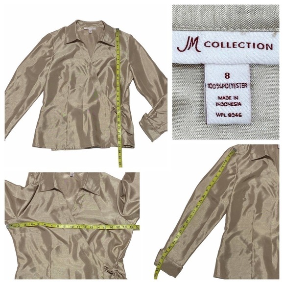 Jm Collection Metallic Cold Wrap Jacket Size 8 - Picture 12 of 12